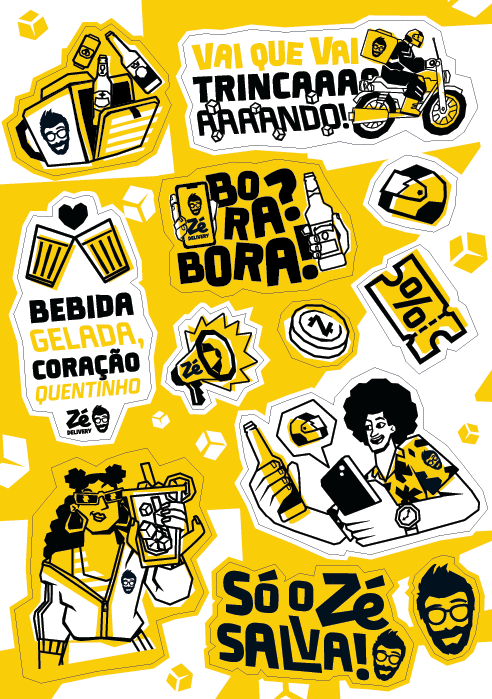 Cartela Adesivos Sortidos do Zé